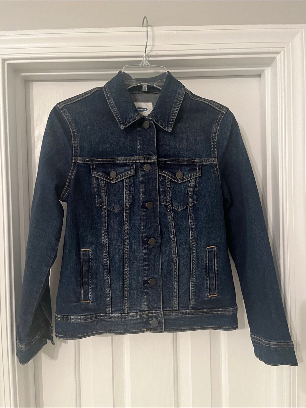 NWT Old Navy Blue Denim Jean Jacket size S dark wash